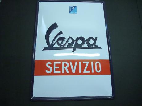 Vespa Piaggio Servizio scooter plaat, afmeting 30 x 40 cm
